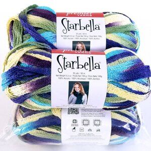 Premier Starbella Wild Hydrangeas 15-15 Ruffle Yarn Lot 5 Skeins spring florals